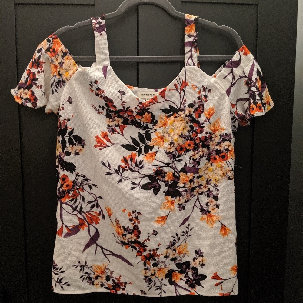 Floral Cold Shoulder Top